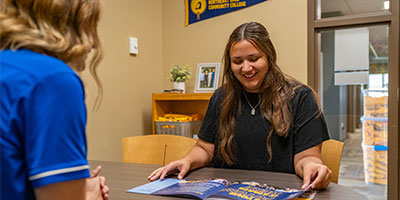 Student Services helping a student