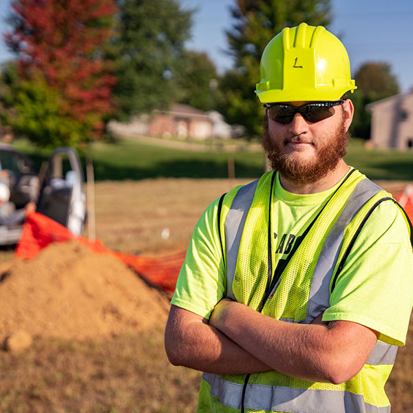 NICC Student works at jobsite