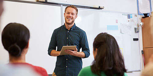 High school age students in a classroom